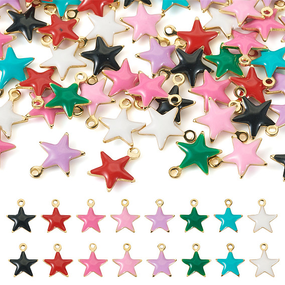 50шт 304 эмалированные подвески из нержавеющей стали, золотистый. смешанные цвета