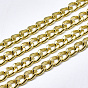 Aluminium Curb Chains, Diamond Cut Chains, with Spool, Unwelded, Faceted