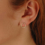 Boucles d'oreilles puces rondes en argent sterling, simples et élégantes