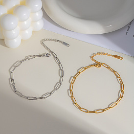 Женские браслеты на ногу из нержавеющей стали с цепочкой-скрепкой