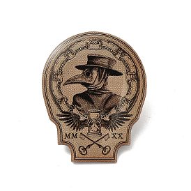 Printed Alloy Brooch for Backpack Clothes, Plague Doctor