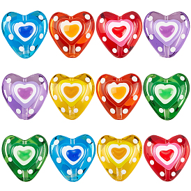 16 нити из бусин лэмпворк ручной работы, сердце