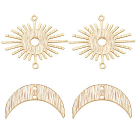 40шт 2 стили латунные подвески для разъемов, ссылки на солнце и луну, долговечный