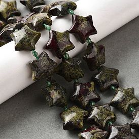 Бисер натуральный дракон крови пряди, с бисером, звезда