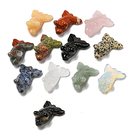 Natural & Synthetic Gemstone Carved Goldfish Figurines, for Home Office Desktop Feng Shui Ornament