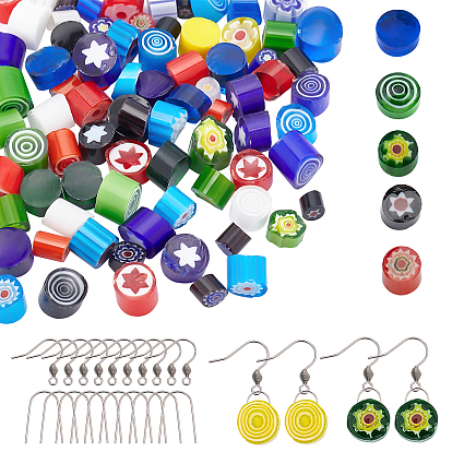 80Pcs Microwave Kiln Hot Melt Glass  Earring DIY Making Kit,with 100Pcs Stainless Steel Earring Hooks