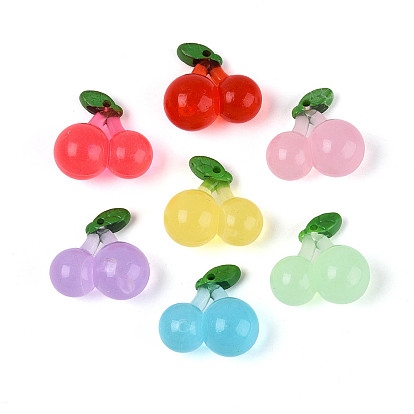 Прозрачные смоляные подвески, черри прелести