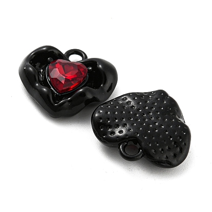 Alloy Glass Charms, Lead Free & Cadmium Free, Heart