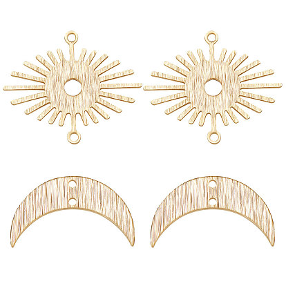 40шт 2 стили латунные подвески для разъемов, ссылки на солнце и луну, долговечный