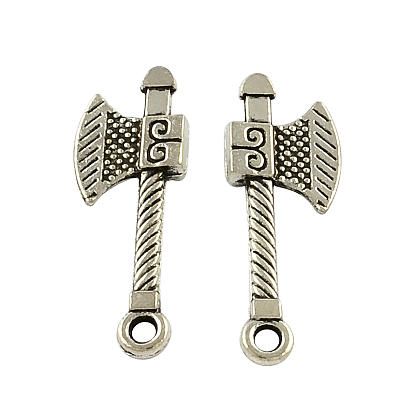 Axe Tibetan Style Zinc Alloy Pendants, Lead Free & Cadmium Free, 27x9.6x3mm, Hole: 2mm, about 500pcs/500g