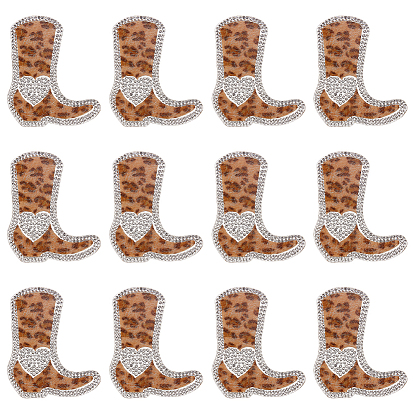 12 шт. полиэстеровые заплатки для одежды, ботинки с леопардовым принтом