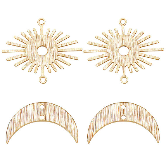 40шт 2 стили латунные подвески для разъемов, ссылки на солнце и луну, долговечный