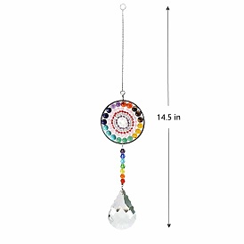 Big Pendant Decorations, Hanging Sun Catchers, Chakra Theme K9 Crystal Glass, Teardrop