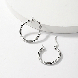 Pendientes de aro vintage de plata de ley