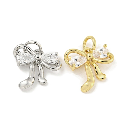 Латунь с подвесками из прозрачного фианита и переходными кольцами, без кадмия, без никеля и без свинца, бантом