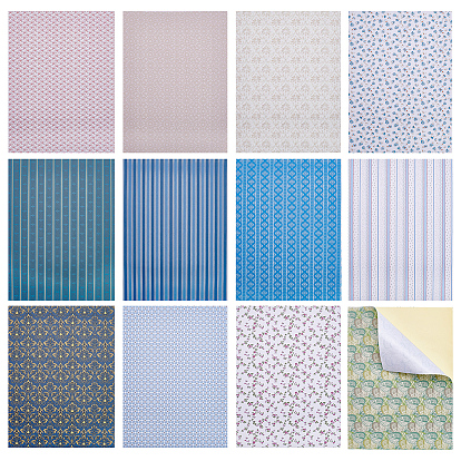 12 простыни 12 стили мини кукольный домик гостиная спальня обои, лист декоративных наклеек для кукольного домика