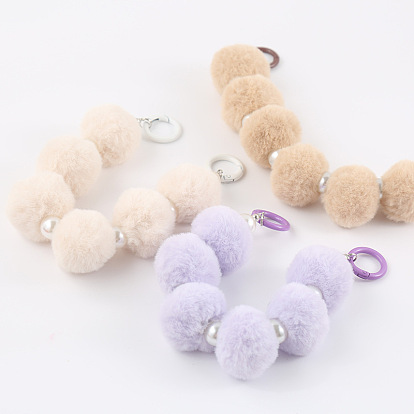 Fluffy Ball Phone Chain, DIY Ball Chain Mobile Hanging Decoration Accessory