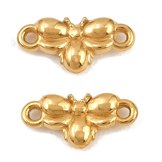304 Stainless Steel Connector Charms, Bees Links, Ion Plating(IP), Long-Lasting Plated