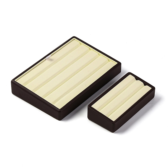 Подставки для дисплеев из искусственной кожи и дерева с прорезями, стенды для демонстрации алмазов, прямоугольные