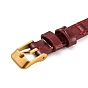 Leather Textured Watch Bands, with Ion Plating(IP) Golden 304 Stainless Steel Buckles, Adjustable Bracelet Watch Bands
