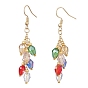 Стекло из бисера мотаться серьги, Рождественские мотаться серьги, слеза, красочный