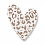 Pendentifs acryliques imprimés, coeur avec motif imprimé léopard