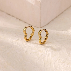 304 Серьги-кольца в форме сердечек из нержавеющей стали