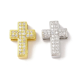 Покрытие стойки латунные прозрачные бусины из кубического циркония, без кадмия и без свинца, долговечный, крестик