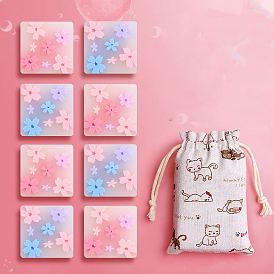 Square with Flower TPE Erasers, with Storage Bag, for School Office Supplies