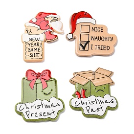 Рождественская серия напечатанные непрозрачные акриловые подвески