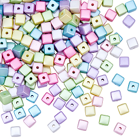200шт. непрозрачные пластиковые бусины из АБС-пластика, имитации жемчуга, кубические