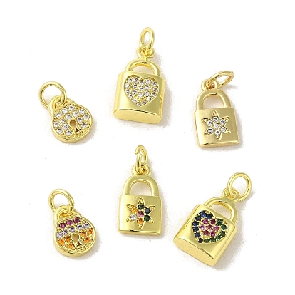 Латунные микро проложить кубического циркония прелести, без кадмия, без никеля и без свинца, реальный 18 k позолоченный, замковые прелести