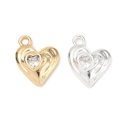 Латунные микро проложить кубического циркония подвески, без кадмия, без никеля и без свинца, сердце прелести