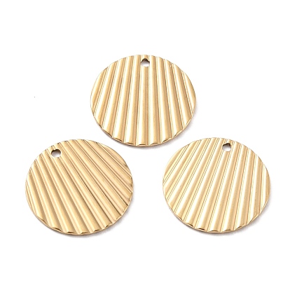 Ion Plating(IP) 316 Surgical Stainless Steel Charm, Manual Polishing, Flat Round
