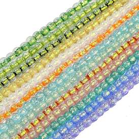 Handmade Foil Lampwork Beads Strands, Round