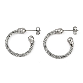 304 Stainless Steel Twist Stud Earrings for Women