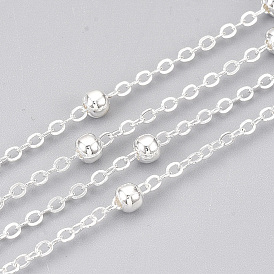 Железо кабельные сети, спутниковые сети, с круглых бусин, пайки, с катушкой, Плоско-овальные