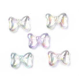 UV Plating Rainbow Iridescent Acrylic Beads, Bowknot