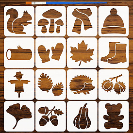 16piezas 16 estilos plantillas de pintura plástica de caracteres chinos