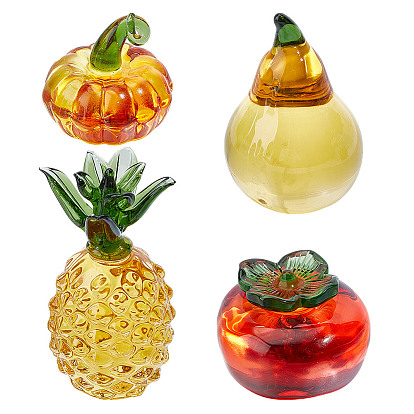 4 шт. 4 стили ручной работы лэмпворк фрукты витрина украшения, для домашнего украшения рабочего стола, разнообразные