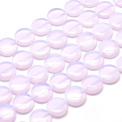 Perles opalite brins, plat rond