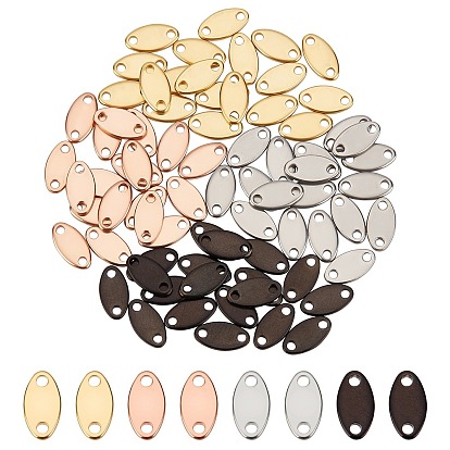 80Pcs 4 Colors 304 Stainless Steel Chain Tabs, Chain Extender Connectors, Oval