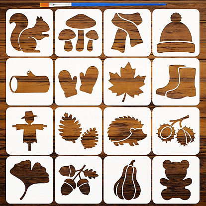 16piezas 16 estilos plantillas de pintura plástica de caracteres chinos