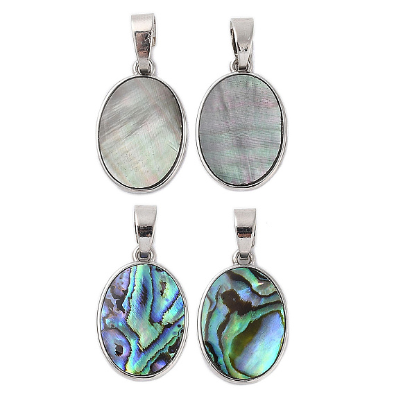 Подвески из натуральной ракушки, овальные латунные подвески, долговечный, платина