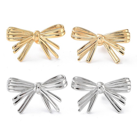 304 Stainless Steel Stud Earrings, Bowknot