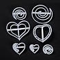 7Pcs Vortex & Heart Food Grade Plastic Cookie Cutter Set, Bakeware Tools