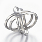 304 Stainless Steel Finger Rings, Wide Band Rings, Criss Cross Ring, Double Rings, X Rings, Hollow