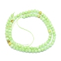 Natural White Jade Beads Strands, Imitation Green Calcite Round, Dyed