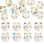 Printed Handmade Porcelain Ceramic Beads, Cat Shape