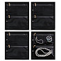 Pochettes à bijoux en tissu Oxford avec fermeture éclair, rectangle, boucles d'oreilles bracelets bagues